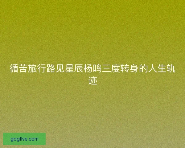 循苦旅行路见星辰杨鸣三度转身的人生轨迹